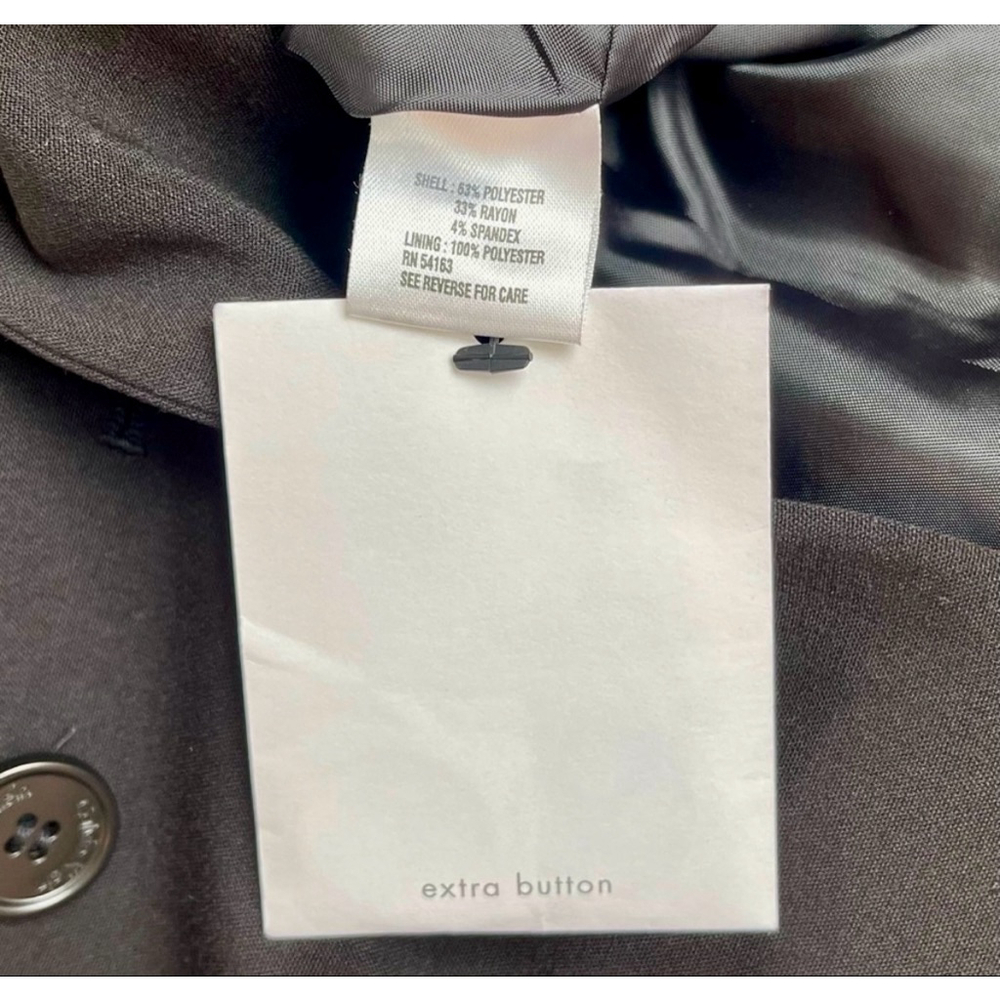 Calvin Klein Black Stretch Double Breasted Blazer NWT Size 10 Women’s - Picture 7 of 11
